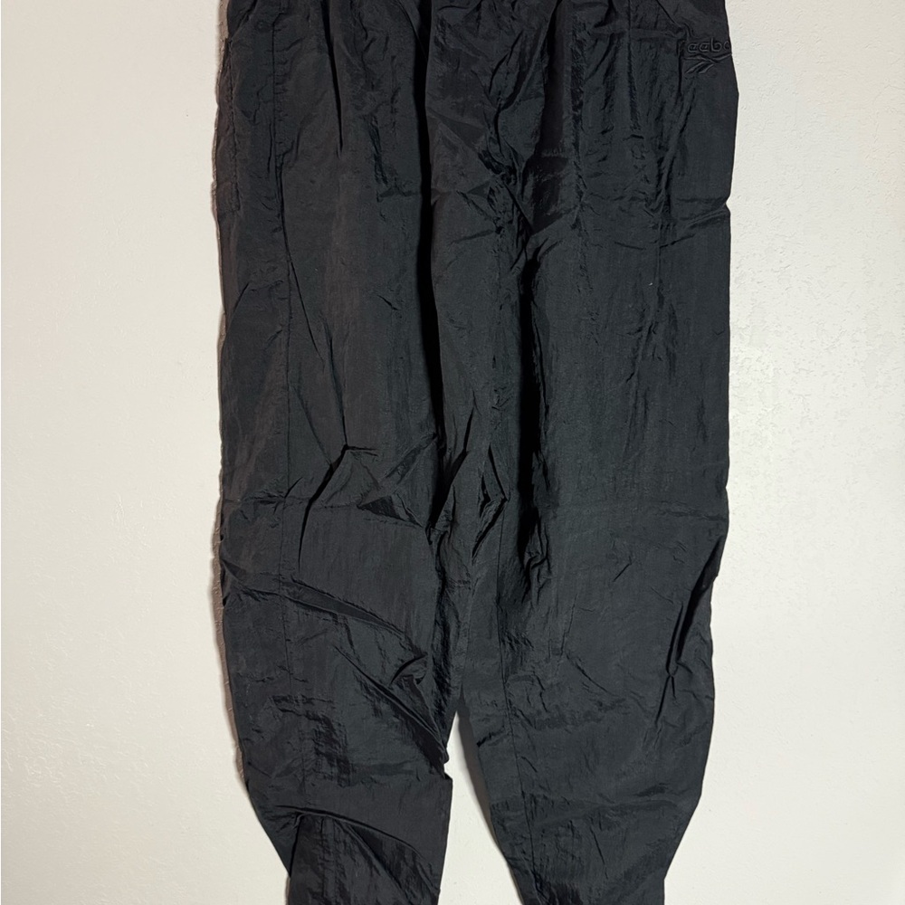 Men’s L Black Vintage Reebok Swoosh Athletic Athleisure Activewear Track Pants
